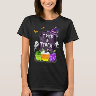 T-shirt Joyeux Halloween Trick Or Teach Enseignant École