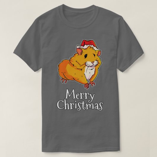 T-shirt Joyeux Hamster de Noël Santas Casquette Hamster (Design devant)