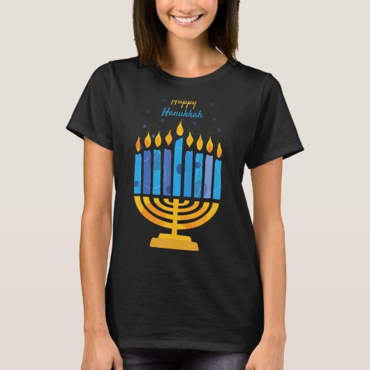 T-shirt Joyeux Hanoukka bougies Menorah Jewish Hanoukka 20 (Devant)