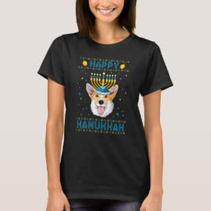 T-shirt Joyeux Hanoukka Corgi Chien Ugly Hanoukka Sweater