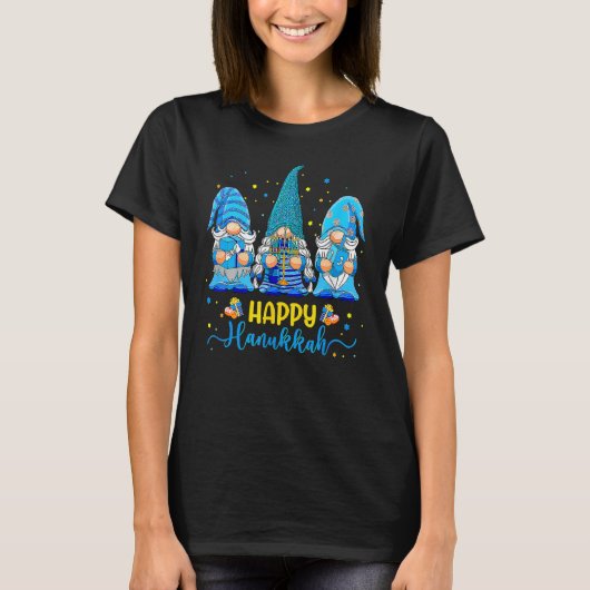 T-shirt Joyeux Hanoukka Gnomes Menorah Hanoukka Juif Holi (Devant)