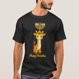 T-shirt Joyeux Hanoukka Menorah Giraffe Boys Ados