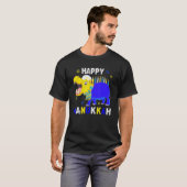 T-shirt Joyeux Hanoukka Menorah Hippo portant un Casquette (Devant entier)