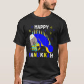 T-shirt Joyeux Hanoukka Menorah Manatee portant un Casquet (Devant)