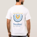 T-shirt Joyeux Hanoukka Menorah Rainbow<br><div class="desc">Notre t-shirt Rainbow Menorah Hanoukka Greeting a un design Rainbow populaire qui se déplace pour devenir une joyeuse Hanoukka/ Chanukah menorah. Avec un parfum d'étoiles juives de David, ce design moderne est une belle et amusante façon de souhaiter à la famille et aux amis un Hanoukka heureux où que vous...</div>