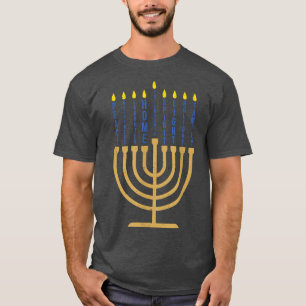 T-shirt Joyeux Hanoukka Menorah Vintage Hébreu Juif Fête