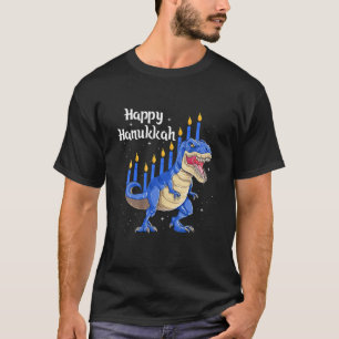 T-shirt Joyeux Hanoukka Menorasaurus Rex Dinosaur Menorah 