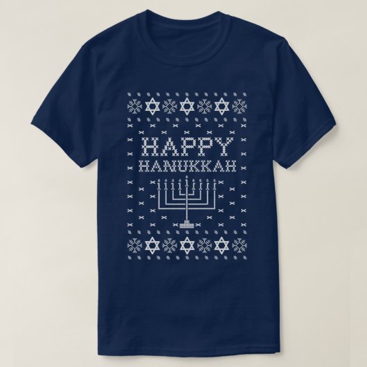 T-shirt Joyeux Hanoukka Ugly Sweater (Design devant)
