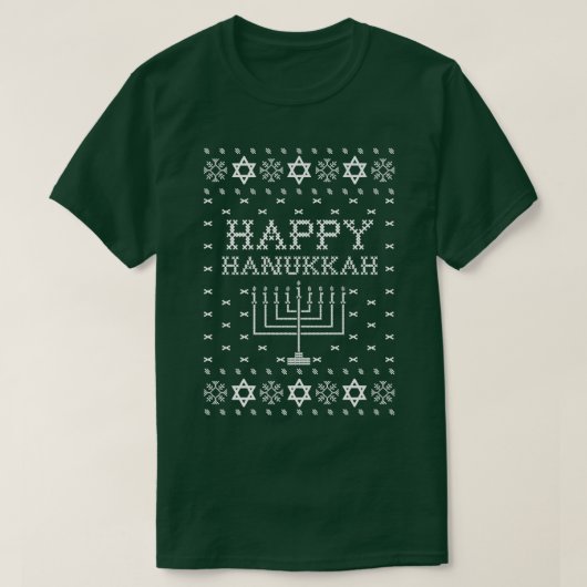 T-shirt Joyeux Hanoukka Ugly Sweater (Design devant)