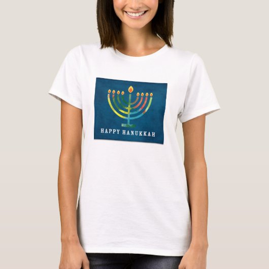 T-shirt Joyeux Hanukkah multicolore (Devant)