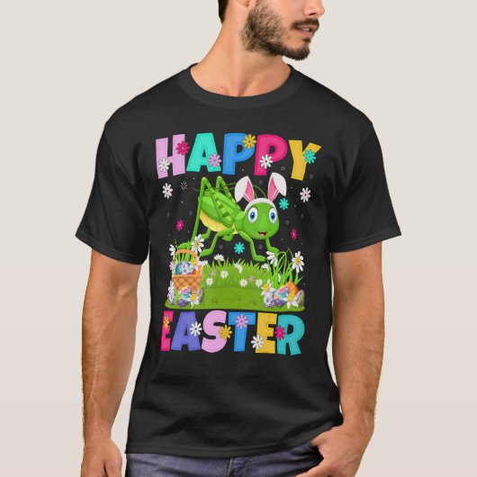 T-shirt Joyeux Happy Pâques Bunny Grasshopper Pâques diman (Devant)