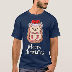 T-shirt Joyeux Hérisson de Noël Santas Casquette Hérisson