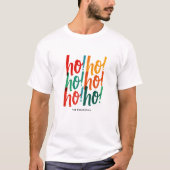 T-shirt Joyeux Ho Ho Ho Rouge Vert Brush Script (Devant)