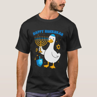 T-shirt Joyeux Honkukkah Oie Juive Tenant Un Menorah Han