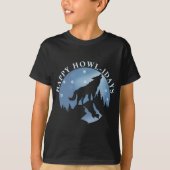 T-shirt Joyeux Howlidays avec Howling Wolf et Moon (Devant)