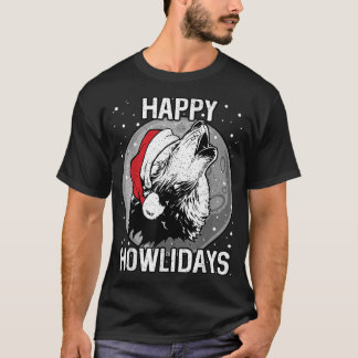 T-shirt Joyeux Howlidays Chemise Loup de Noël