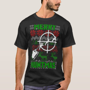 T-shirt Joyeux Huntmas Chasseur de Noël Reindeer laide