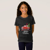 T-Shirt Joyeux Jardin de Noël Gnome Camion Rouge (Devant entier)