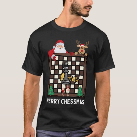 T-shirt Joyeux jeu d'échecs Noël - Noël jeu d'échecs T-shi (Devant)