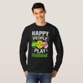T-shirt Joyeux Jouer Pickleball Paddleball Player (Devant entier)