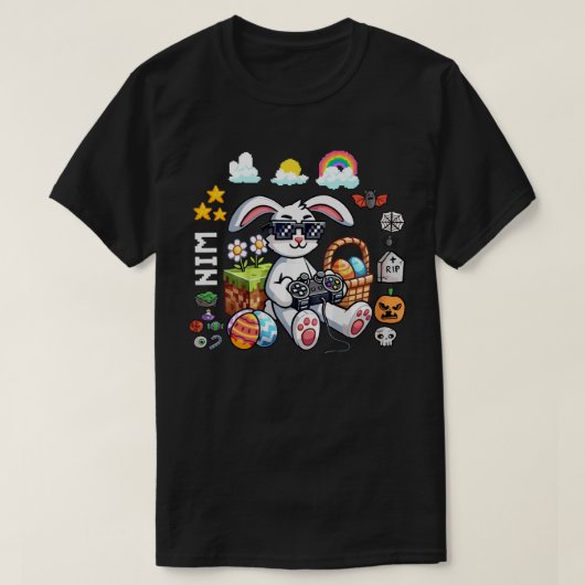 T-shirt Joyeux Joueur d'Oeufs de Lapin de Pâques Jeu d'Hal (Design devant)