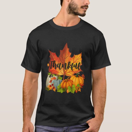 T-shirt Joyeux Jour d'Action de grâce Automne Automne Mapl (Devant)