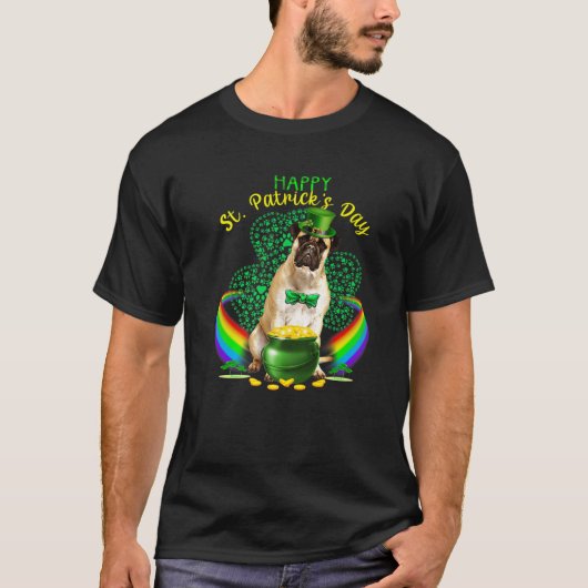 T-shirt Joyeux Jour de la Saint Patrick Bullmastiff Leprec (Devant)