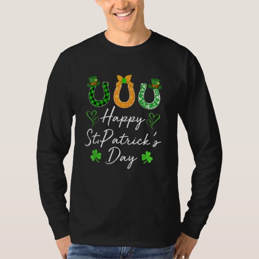 T-shirt Joyeux Jour de la Saint Patrick Et Cheval Classiqu (Devant)