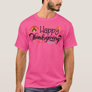 T-shirt Joyeux Jour de la Turquie Automne Feuilles Thanksg