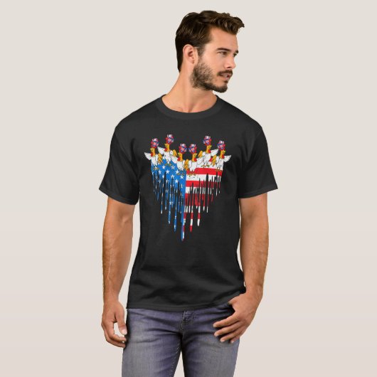 T-shirt Joyeux Jour de l'Indépendance Fierté Drapeau Améri (Devant entier)