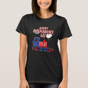 T-shirt Joyeux Jour de l'Indépendance Train drapeau améric