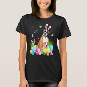 T-shirt Joyeux Jour de Pâques Cute Bunny Boxer Chien Porta
