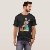 T-shirt Joyeux jour de Pâques Funny Bulldog Bunny de Pâque (Devant entier)