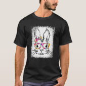 T-shirt Joyeux jour de Pâques lapin mignon lapin face Tie (Devant)