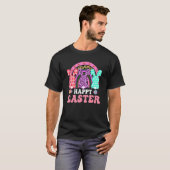 T-shirt Joyeux Jour de Pâques Leopard Bunny Lapin Palm dim (Devant entier)