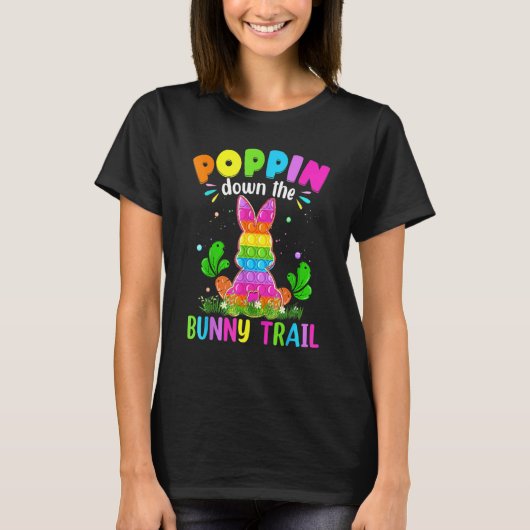 T-shirt Joyeux Jour De Pâques Poussez Le Bunny Trail Bunny (Devant)