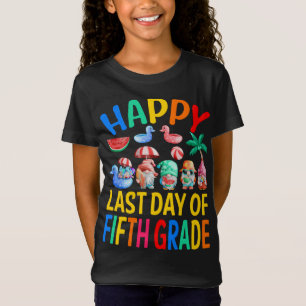 T-Shirt Joyeux Jour Dernier De La 5E Année Enseignant Étud