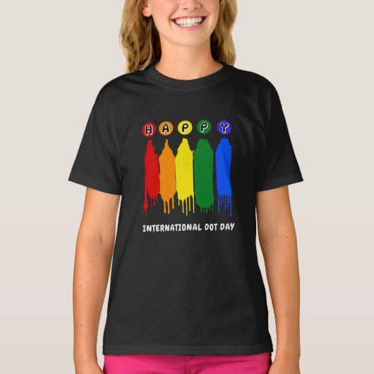 T-shirt Joyeux Jour du Point Les enfants peignent crayon j (Devant)