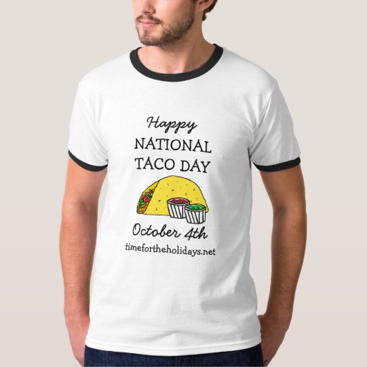 T-shirt Joyeux Jour National Du Taco Fête De Nourriture Dr (Devant)