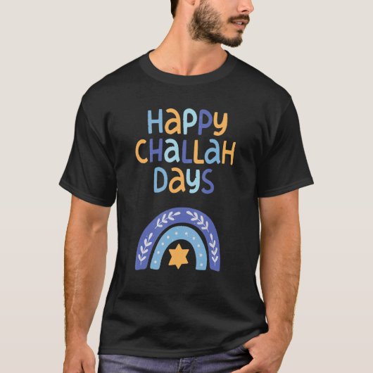 T-shirt Joyeux Jours de Challah Joyeux Hanoukka Retro Boho (Devant)