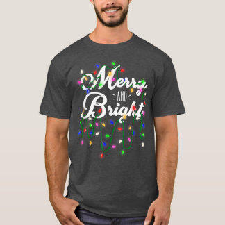 T-shirt Joyeux Joyeux Et Lumineuses Fêtes De Noël