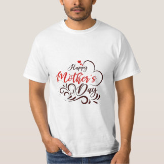 T-shirt Joyeux Joyeux Fête des Mères Coeur floral Tee