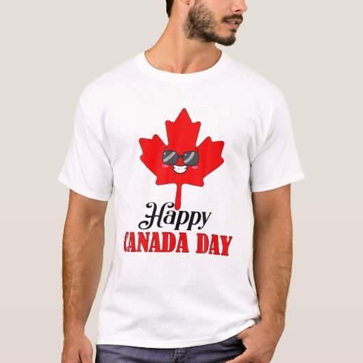 T-shirt Joyeux Joyeux Feuille d'érable de la fête du Canad (Devant)
