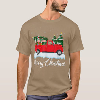 T-shirt Joyeux Joyeux Jeu de Camion Rouge Père Noël