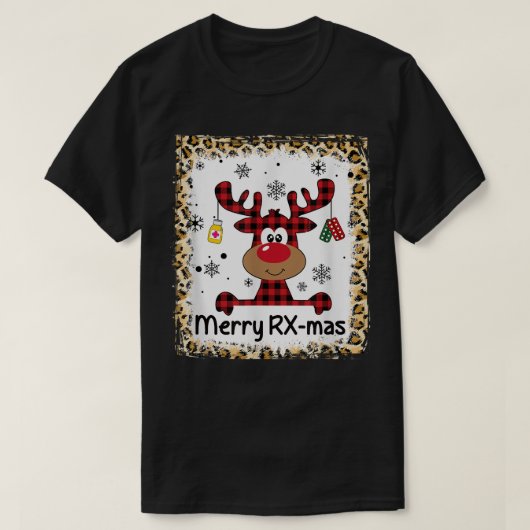 T-shirt Joyeux Joyeux RXMas Reindeer Pharmacie de Noël C (Design devant)