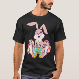 T-shirt Joyeux Joystick de Pâques Bunny Jeu d'oreille Garç