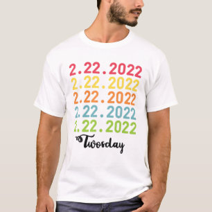 T-shirt Joyeux Jumeau Jumeau Jumeau Jumeau 2-22-22 Février