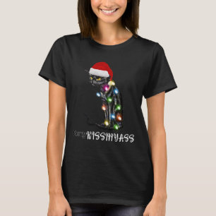 T-shirt Joyeux Kissmyass Fun Chat Flammes de Noël 2