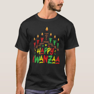 T-shirt Joyeux Kwanzaa bougies culture noire africaine Afr