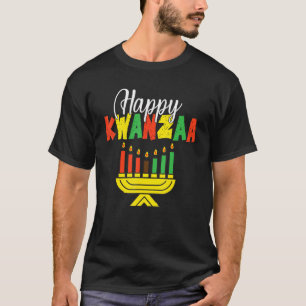 T-shirt Joyeux Kwanzaa bougies culture noire africaine Afr